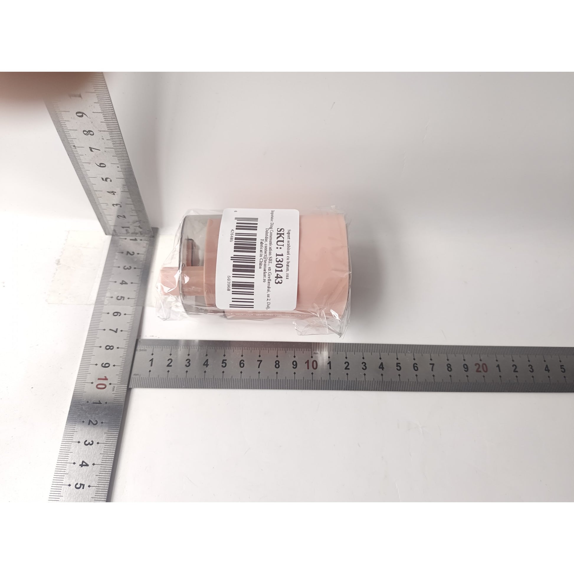 Suport scobitori cu buton, roz-1