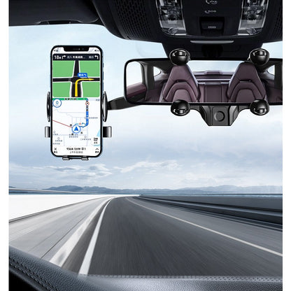 Suport Telefon Auto, Flippy, Pentru Oglinda Retrovizoare, din ABS, Reglabil 360°, Negru-7