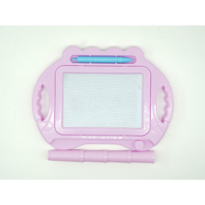 Tabla Magnetica pentru desen Flippy, Pix, forma dreptunghi, dimensiuni 23x17 cm, Dezvolta Creativitatea, cu picioare suport, Roz Pal-4
