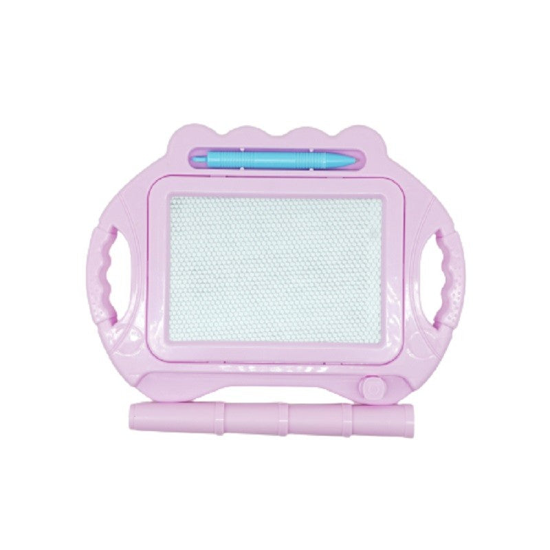 Tabla Magnetica pentru desen Flippy, Pix, forma dreptunghi, dimensiuni 23x17 cm, Dezvolta Creativitatea, cu picioare suport, Roz Pal-0