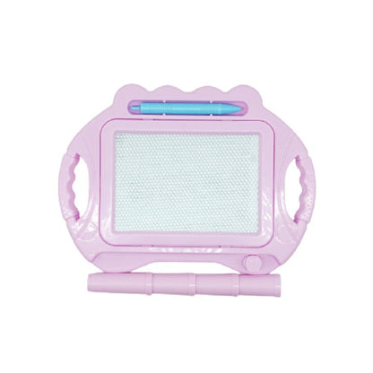 Tabla Magnetica pentru desen Flippy, Pix, forma dreptunghi, dimensiuni 23x17 cm, Dezvolta Creativitatea, cu picioare suport, Roz Pal-0