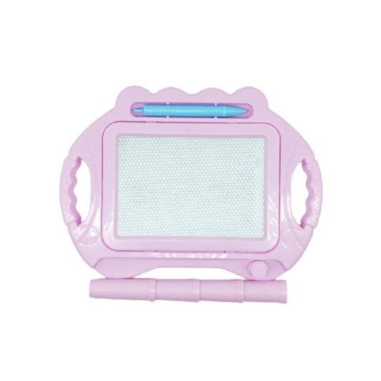 Tabla Magnetica pentru desen Flippy, Pix, forma dreptunghi, dimensiuni 23x17 cm, Dezvolta Creativitatea, cu picioare suport, Roz Pal-0