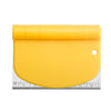 Taietor aluat 15 x 10.5 cm Flippy, 2 in 1, lama otel inoxidabil, maner din ABS, gradat, paleta plastic, galben-0