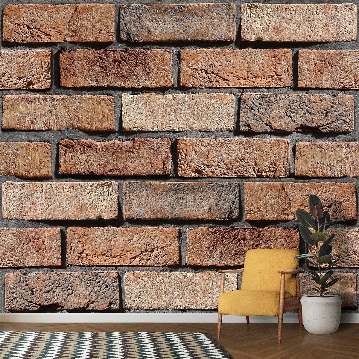 10 x Placi Tapet Autocolant 3D cu Imitatie de Caramida de Exterior, pentru Perete Bucatarie Sufragerie, Usor de Curatat, Rezistent la Apa, Autoadeziv, 30x30 cm, Maro-2
