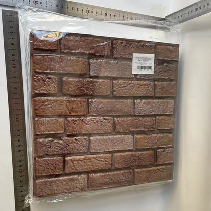10 x Placi Tapet Autocolant 3D cu Imitatie de Caramida de Exterior, pentru Perete Bucatarie Sufragerie, Usor de Curatat, Rezistent la Apa, Autoadeziv, 30x30 cm, Maro-3