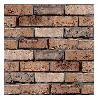 10 x Placi Tapet Autocolant 3D cu Imitatie de Caramida de Exterior, pentru Perete Bucatarie Sufragerie, Usor de Curatat, Rezistent la Apa, Autoadeziv, 30x30 cm, Maro-0