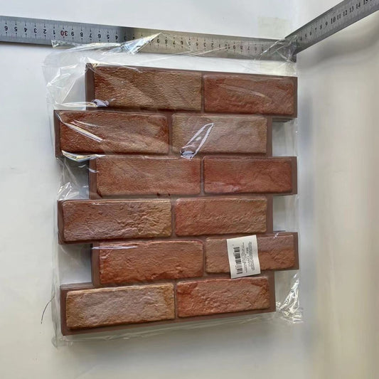 10 x Placi Tapet Autocolant 3D cu Imitatie de Caramida, pentru Perete Bucatarie Sufragerie, Usor de Curatat, Rezistent la Apa, Autoadeziv, 30x30 cm, Maro-1