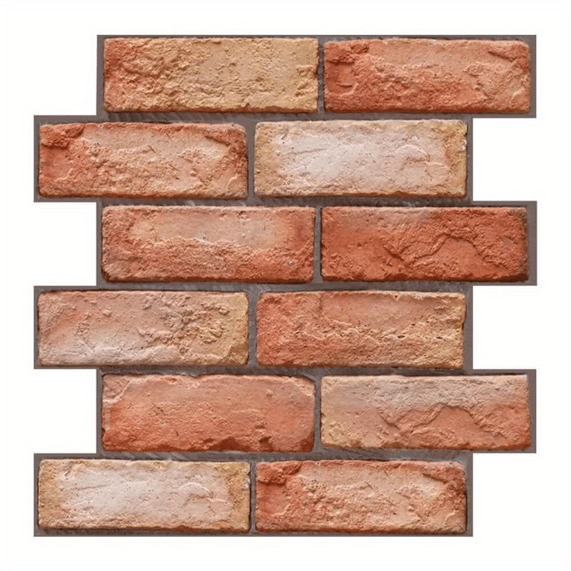 10 x Placi Tapet Autocolant 3D cu Imitatie de Caramida, pentru Perete Bucatarie Sufragerie, Usor de Curatat, Rezistent la Apa, Autoadeziv, 30x30 cm, Maro-0