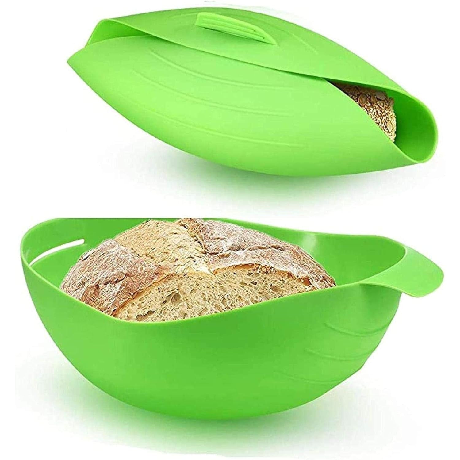 Tava de Copt pentru Cuptor, Flippy, pentru Paine, Peste, Legume, din Silicon, Pliabila, Multifunctionala, Forma pentru Preparare si Gatiere, 24.5x9 cm, Verde-4