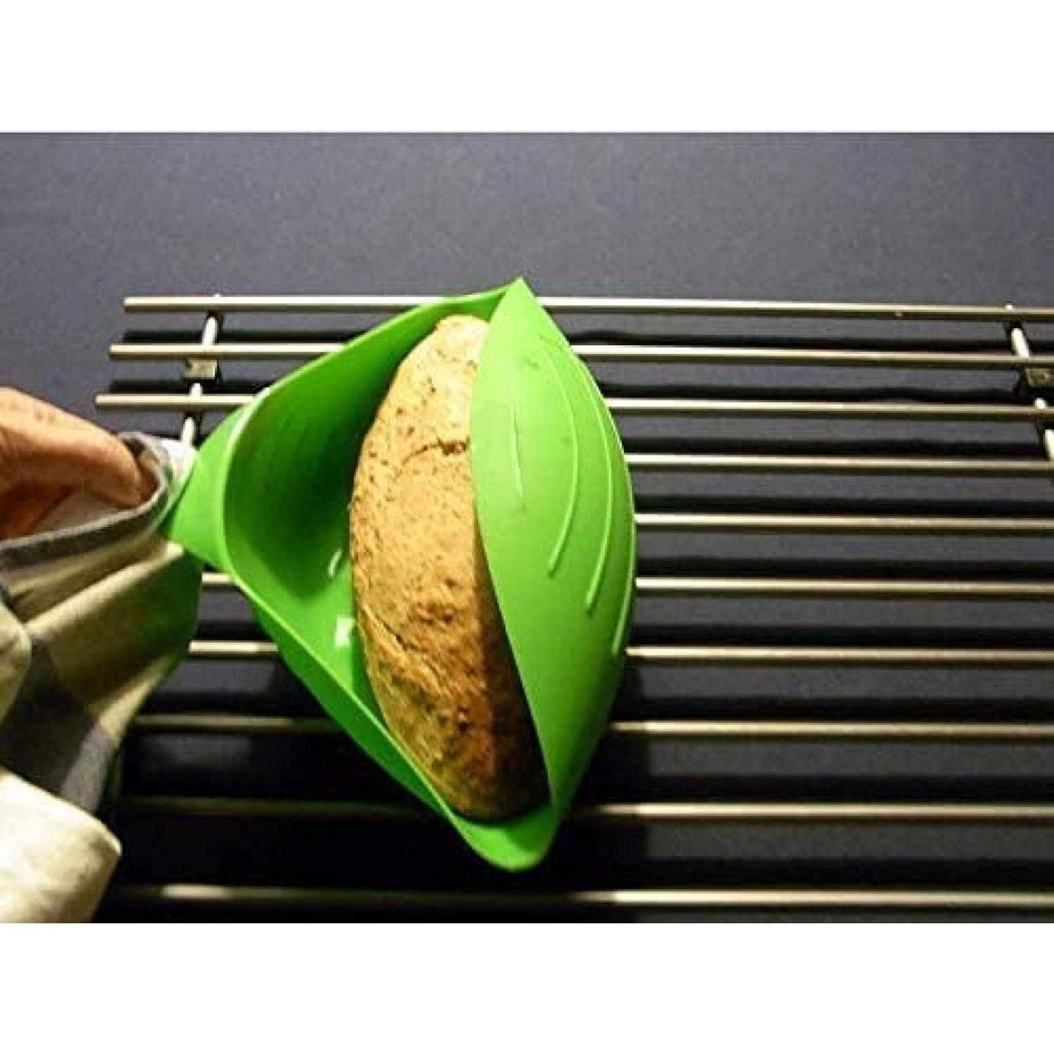 Tava de Copt pentru Cuptor, Flippy, pentru Paine, Peste, Legume, din Silicon, Pliabila, Multifunctionala, Forma pentru Preparare si Gatiere, 24.5x9 cm, Verde-5