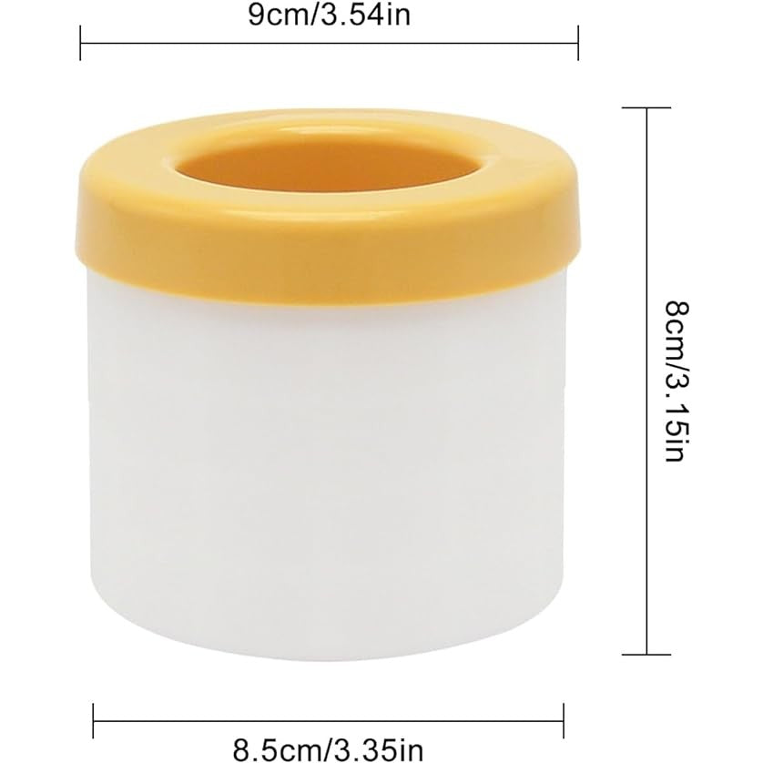 Tava de Gheata din Silicon cu Capac, Flippy, Forma de Gheata pentru Racirea Bauturilor, in Forma de Pahar, Silicon fara BPA, Cuburi de Gheata, 9x8.5x8 cm, Galben-5