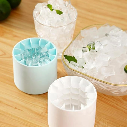 Tava de Gheata din Silicon cu Capac, Flippy, Forma de Gheata pentru Racirea Bauturilor, in Forma de Frapiera, Silicon fara BPA, Cuburi de Gheata, 9x8.5x8 cm, Albastru-2