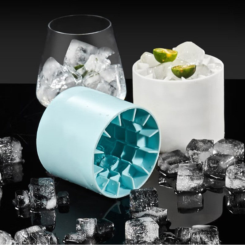 Tava de Gheata din Silicon cu Capac, Flippy, Forma de Gheata pentru Racirea Bauturilor, in Forma de Frapiera, Silicon fara BPA, Cuburi de Gheata, 9x8.5x8 cm, Albastru-7