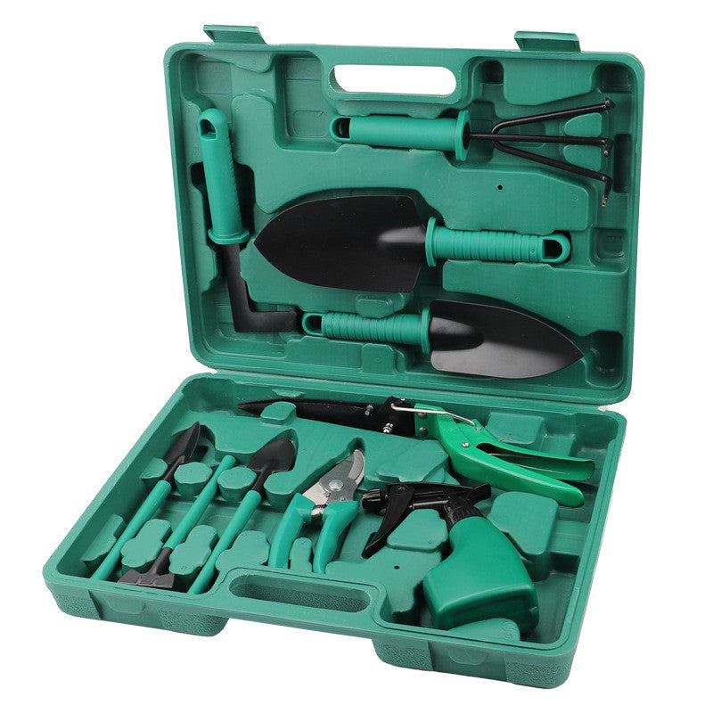 Set 10 accesorii pentru gradinarit Flippy, geanta depozitare inclusa, otel inoxidabil, 37 x 28 cm, verde-0