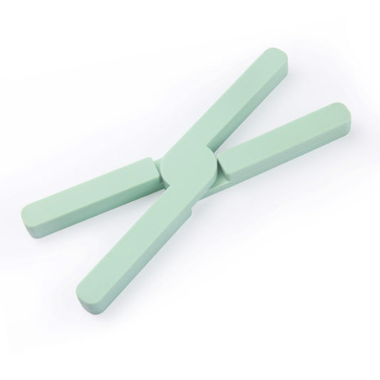 Suport pliabil din silicon pentru vase fierbinti Flippy, portabil, usor de depozitat, rezistent la temperaturi foarte ridicate, 14.5 x 7.5 x 1.6 cm, antialunecare, verde-0