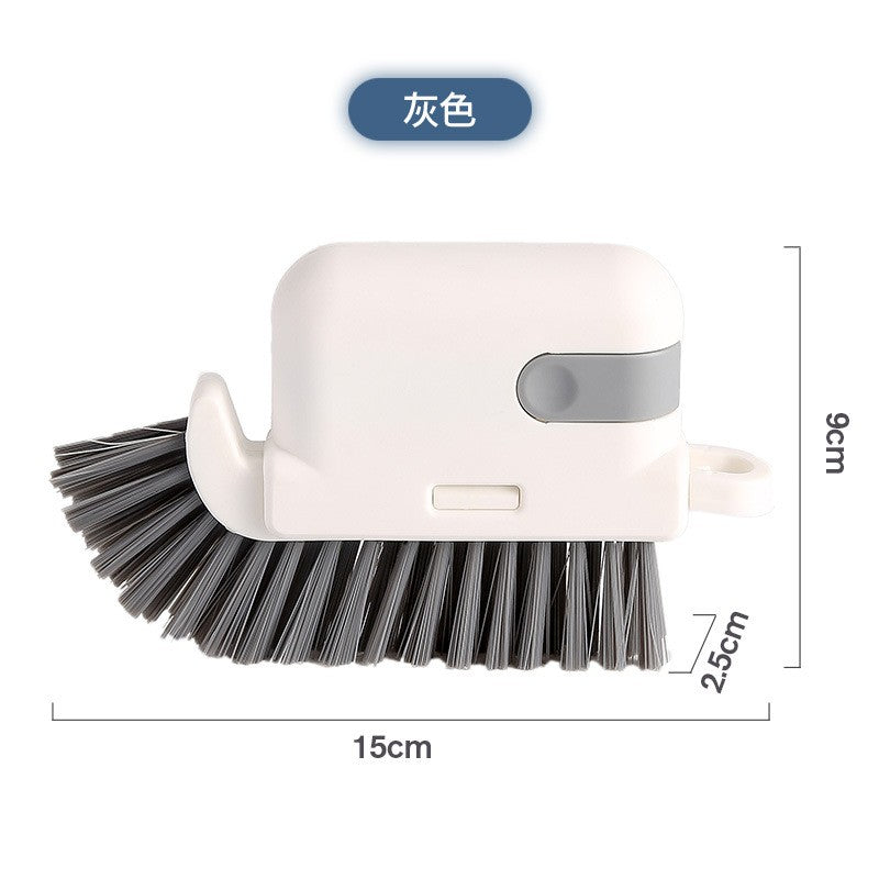 Perie Multifunctionala 3in1 de Curatare, Flippy, pentru Bucatarie, Vesela, Geamuri, Cap Detasabil, 9x15x2.5 cm, Gri-0