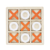 Jucarie Montessori Tic Tac Toe, Flippy, Educativa, Interactiva, din lemn, X si O, 9 Piese, 14.3x14.3 cm, Portocaliu Alb-0