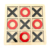 Jucarie Montessori Tic Tac Toe, Flippy, Educativa, Interactiva, din lemn, X si O, 9 Piese, 14.3x14.3 cm, Negru Rosu-0