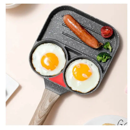 Tigaie antiaderenta cu 2 compartimente si zona de grill, material aliaj de aluminiu