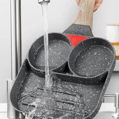 Tigaie antiaderenta cu 2 compartimente si zona de grill, material aliaj de aluminiu
