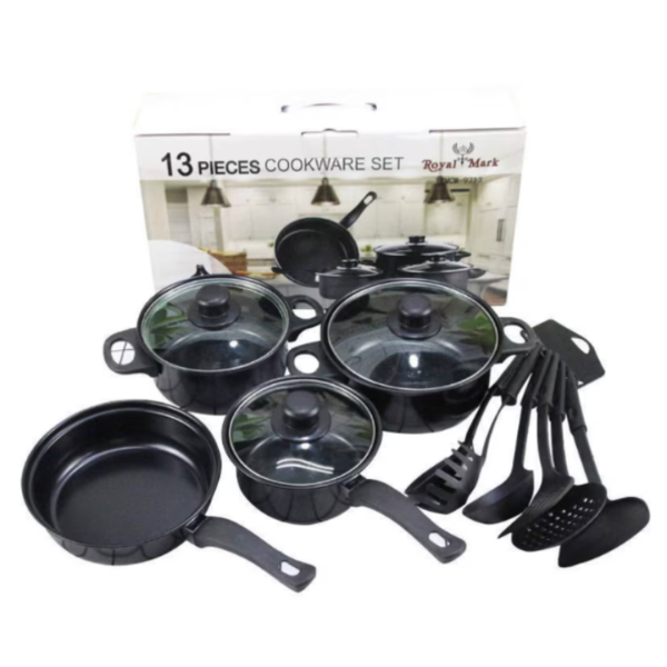 Set 13 Piese Vase Gătit Antiaderente Non-Stick – Gătești Ușor, Rapid și Fără Griji