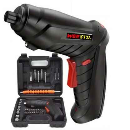 Șurubelniță Electrică Portabilă 3.6V cu 47 Piese – Set Complet pentru Bricolaj, Reparații și Montaj