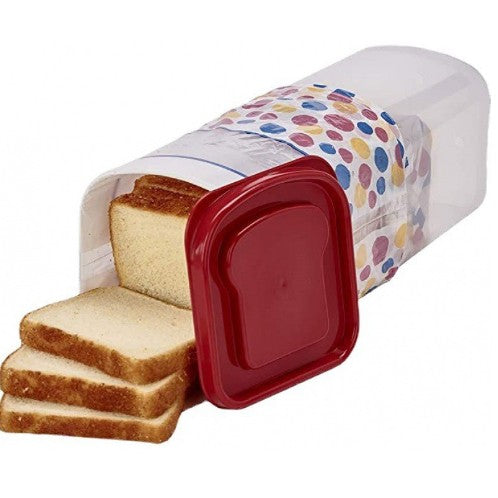 Cutie Depozitare Paine, Flippy, din Plastic, 34 x 13 cm, Pastreaza Prospetimea, Capac Rosu-0