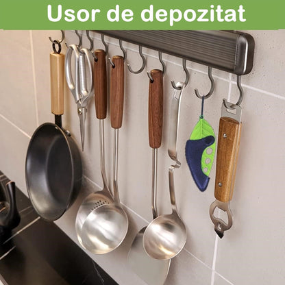 Tocator manual pentru ierburi Flippy, instrument de curatat frunze, tocator, margini ascutie, 9 gauri de diferite dimensiuni, multifunctional, material otel inoxidabil, rezistent la rugina, 14 x 5.5 cm, verde-1