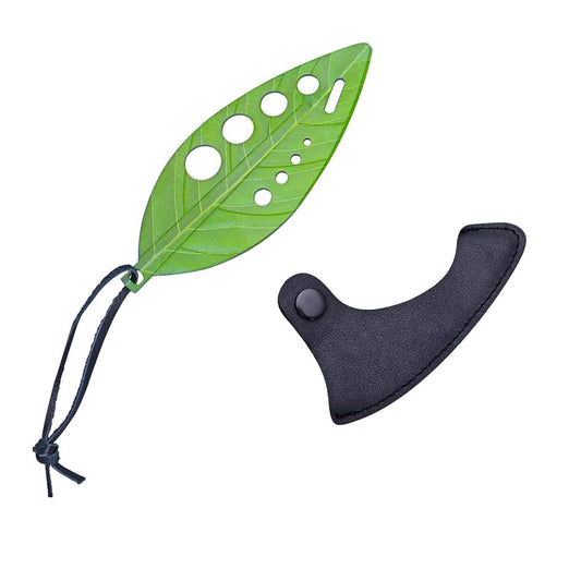 Tocator manual pentru ierburi Flippy, instrument de curatat frunze, tocator, margini ascutie, 9 gauri de diferite dimensiuni, multifunctional, material otel inoxidabil, rezistent la rugina, 14 x 5.5 cm, verde-0