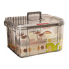 Cutie De Depozitare, Flippy, Tip Valiza, pentru Alimente, Jucarii, Accesorii, Transparent-Gri, Marime L, 38.5x27.5x22 cm-0