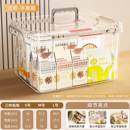 Cutie De Depozitare, Flippy, Tip Valiza, pentru Alimente, Jucarii, Accesorii, Transparenta, Marime L, 38.5x27.5x22 cm-0