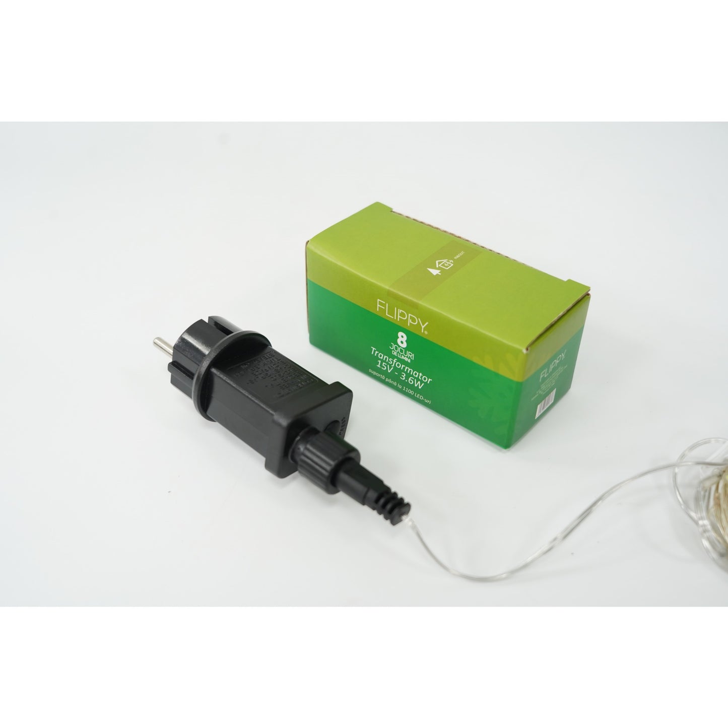 Transformator, Flippy, 8 jocuri de lumini, 15 v - 3.6W, pentru instalatii cu fir subtire din cupru-0