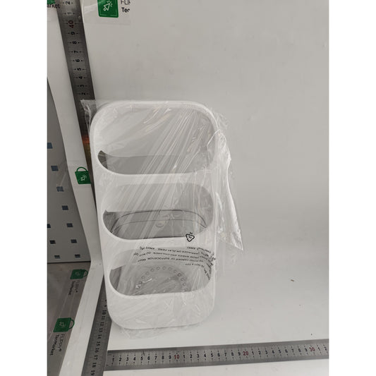 Cutie transparentă de depozitare cu inserție oblică, Alb-1