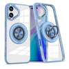 Husa de Protectie TPU, Flippy, pentru iPhone 16 Pro Max, Anticadere, cu Incarcare Wireless, Tehnologie Magsafe, Inel Magnetic Rotativ cu Functie de Suport, Transparent-Albastru Deschis-0