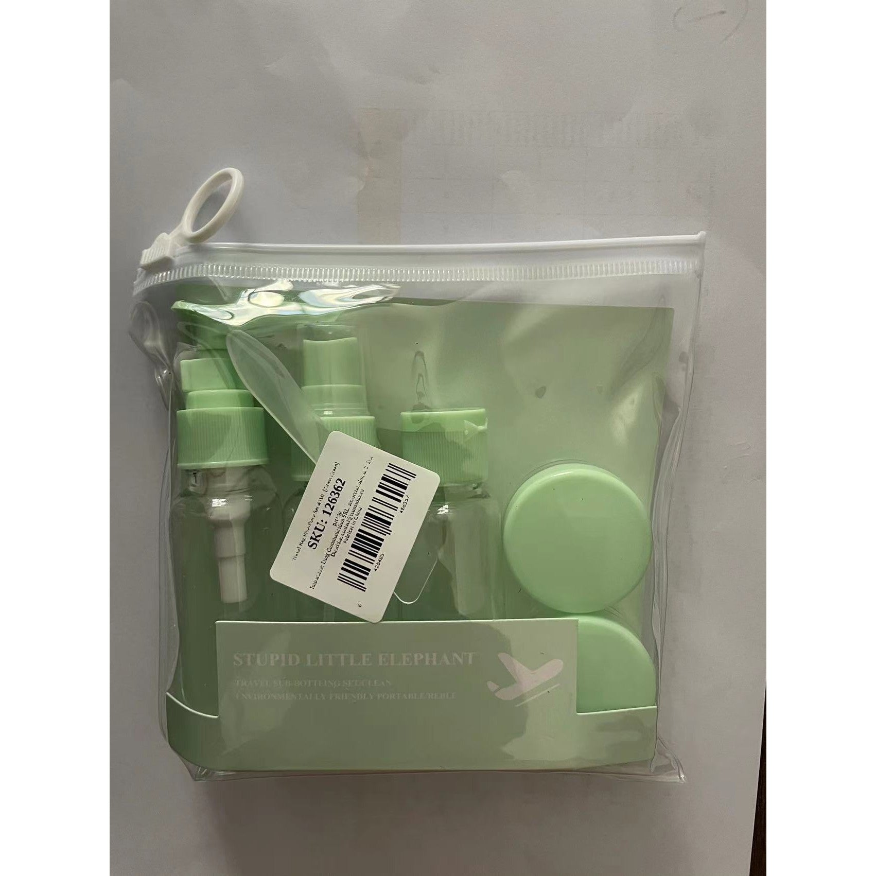 Set Recipiente pentru Cosmetice, Flippy, 5 Piese, cu Gentuta, pentru Calatorii, Reutilizabile, Verde, Material Plastic, 40 ml, 10g-1