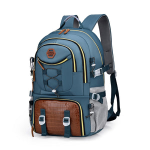Rucsac Multifunctional pentru Calatorie, Flippy, pentru Alpinism, Voiaj, Drumetii, din Panza Oxford, 34x16x52 cm, Albastru Marin-0