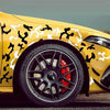 Set 2 stickere autoadezive Tuning in doua culori, model "Paint Stains", dimensiune 97 x 47 cm, culoare Negru + Alb-0