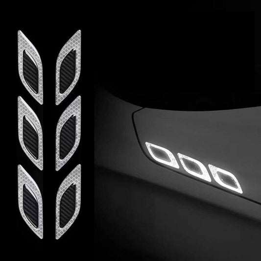 Set 2 stickere reflectorizante DIAMOND cu insertie Carbon 5D, culoare Argintie-0