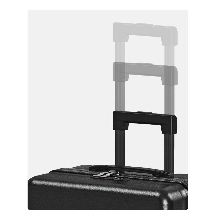 Troler de Calatorie, Flippy, 56 x 35 x 22 cm, 4 Roti, Maner Reglabil, din ABS, cu Fermoar, Blocare cu Cod, Impermeabil, Model Astronaut, Negru-2