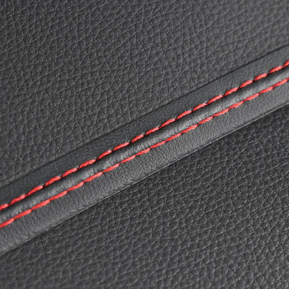 Banda decorativa pentru interiorul vehiculului, lungime 2m, din piele ecologica, culoare Neagra + cusatura Rosie-6