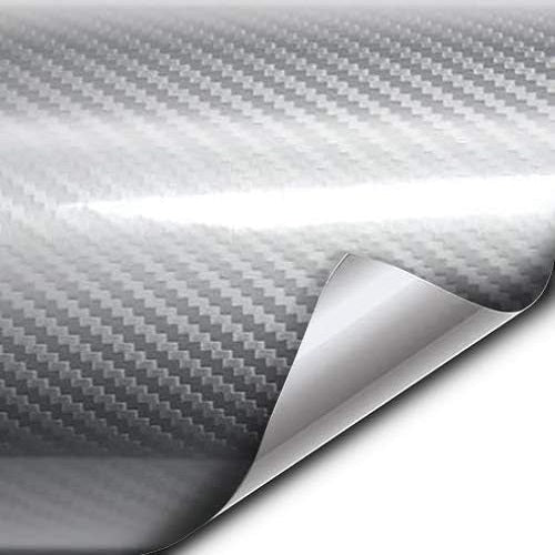 Folie colantare auto Carbon 5D Lacuit Argintiu (3,0m x 1,52m)-0