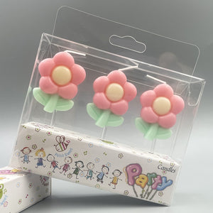 Set 3 Lumanari, Flippy, Model Flori, Multicolor-0