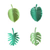 Set 4 Magneti de Frigider, Flippy, Model Frunze, din ABS si Magnet, Verde-0