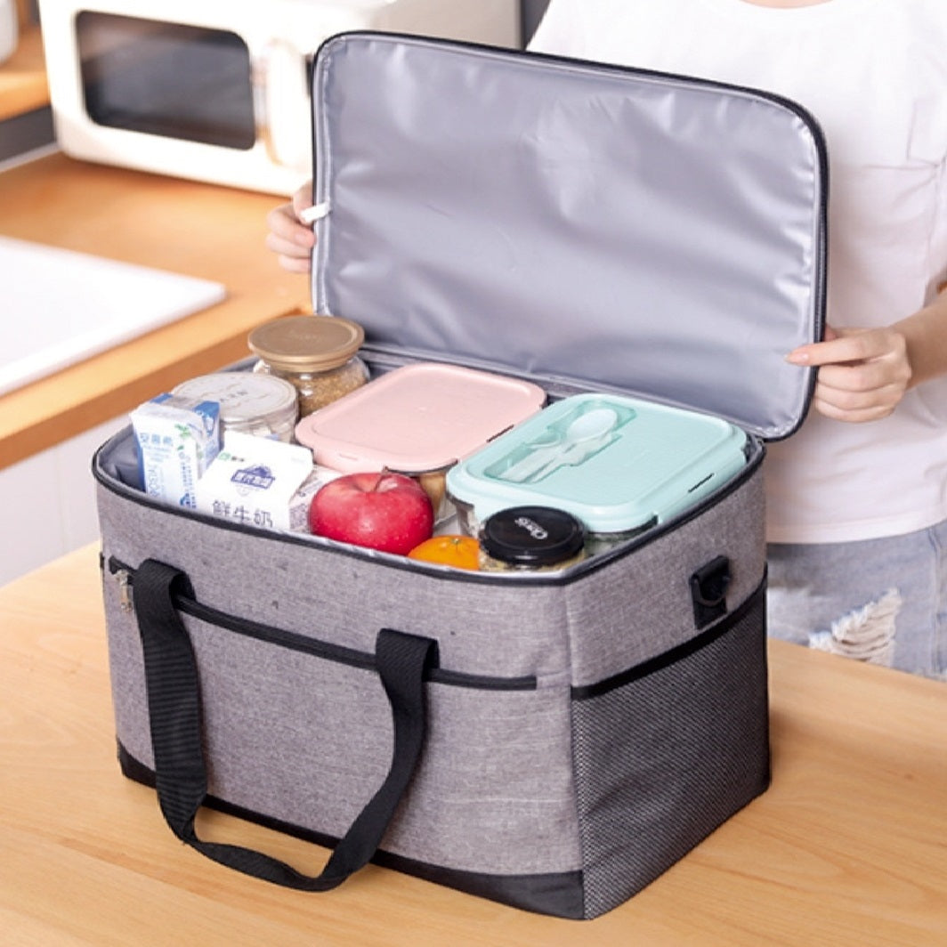 Geanta termoizolanta pentru picnic sau plaja, capacitate 16l, culoare Gri-1