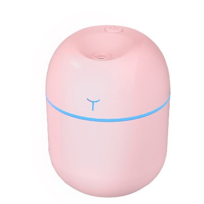 Mini Umidificator Portabil, Flippy, 2 Moduri, Aromaterapie, Silentios, Lumina Ambientala, Incarcare USB, 220 ml, 8 x 8 x 10.3 cm, Roz-0