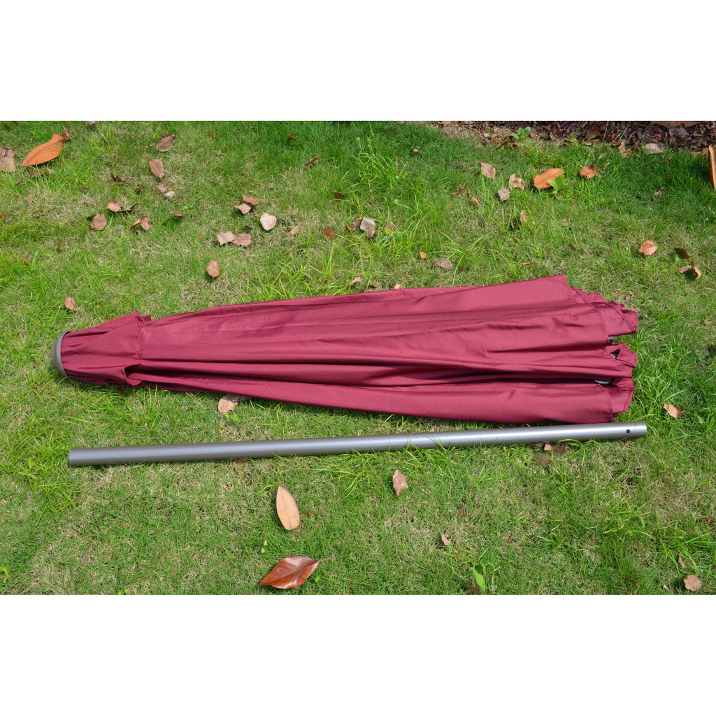 Umbrela rotunda de soare Flippy pentru terasa, diametru 2.70 m, manivela, rosu-4