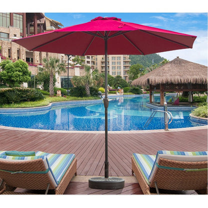 Umbrela rotunda de soare Flippy pentru terasa, diametru 2.70 m, manivela, rosu-6