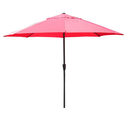 Umbrela rotunda de soare Flippy pentru terasa, diametru 2.70 m, manivela, rosu-2