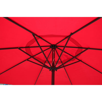 Umbrela rotunda de soare Flippy pentru terasa, diametru 2.70 m, manivela, rosu-3
