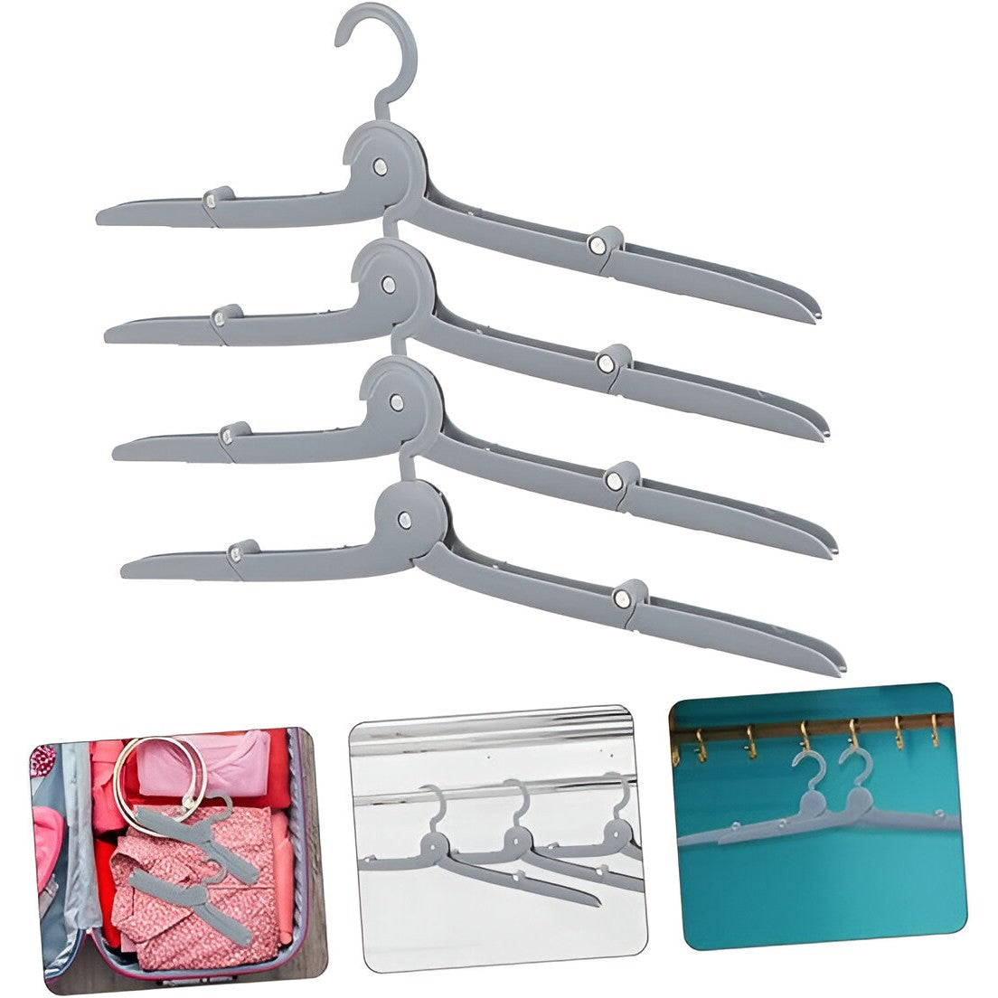 Umeras Pliabil de Calatorie, Flippy, Mini Cuier Portabil pentru Haine, Suport de Uscare, 14x7x1.4cm, Gri-4